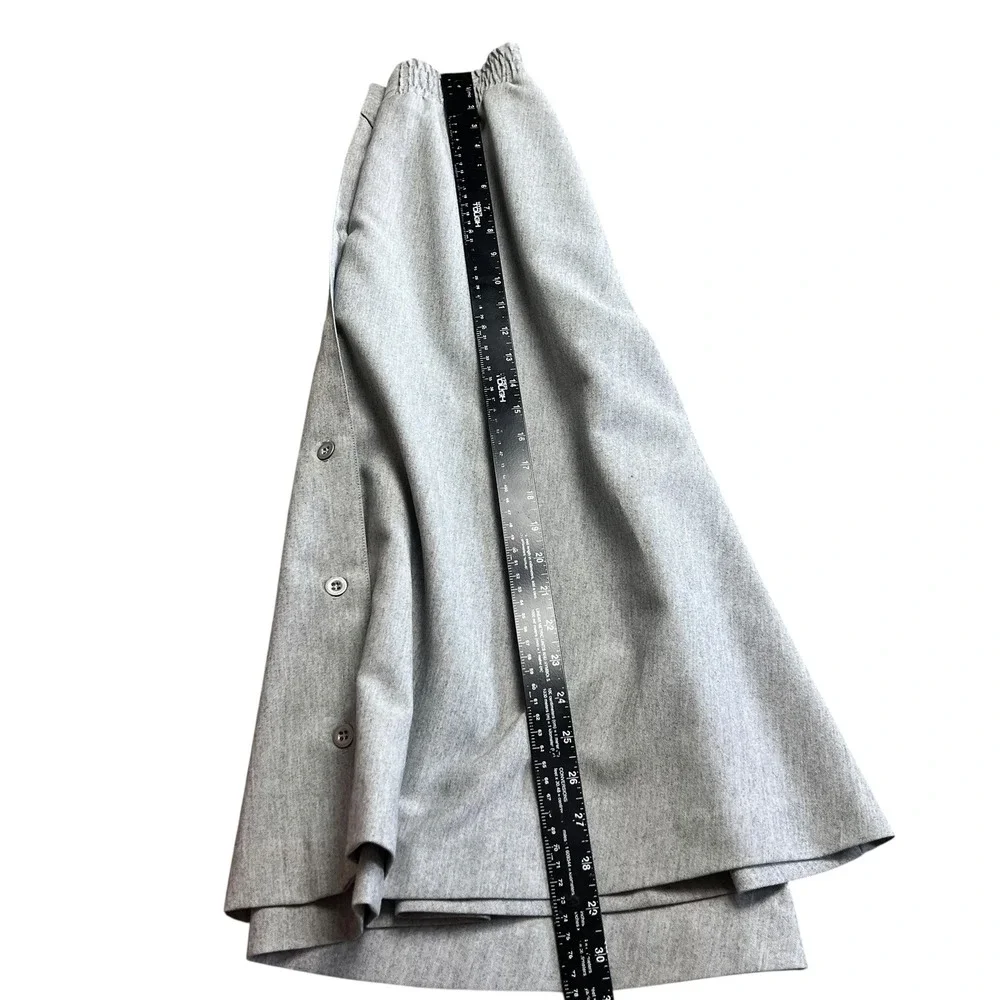 Vintage Y2K Haberdashery Midi Skirt‎ Gray Button Front Made in USA 6